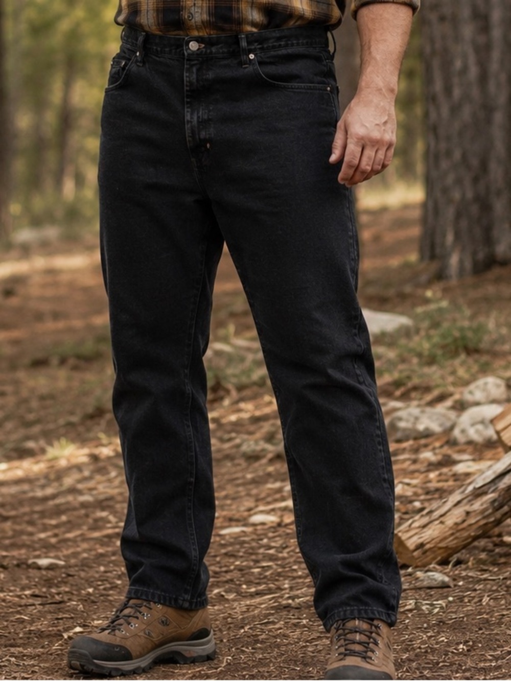 Wrangler Men's Black Relaxed Fit Jeans 42X32